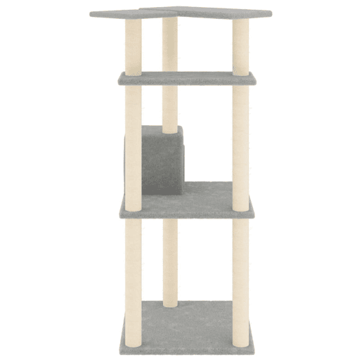 vidaXL Árvore p gatos c postes arranhadores sisal 123 cm cinza-claro