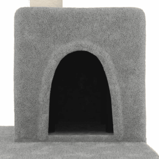 vidaXL Árvore p gatos c postes arranhadores sisal 123 cm cinza-claro