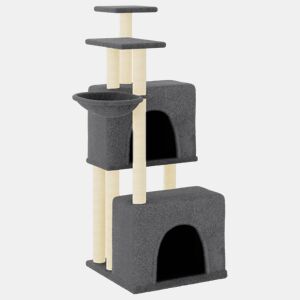 vidaXL Árvore p gatos c postes arranhadores sisal 122cm cinza-escuro