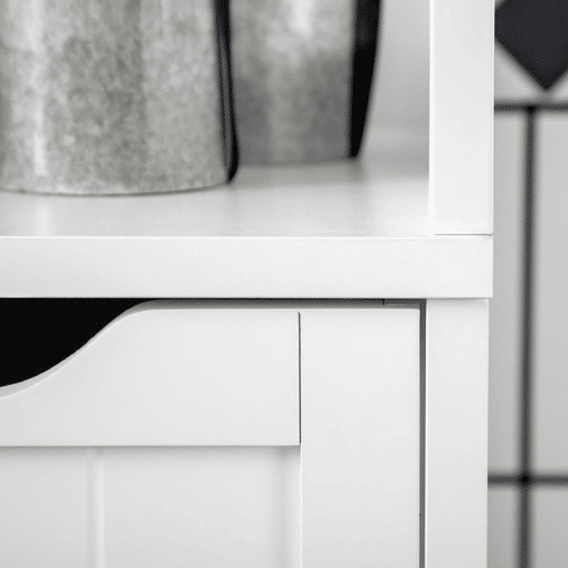 HOMCOM Armário Casa de Banho Estreito com 3 Gavetas e 2 Prateleiras Abertas Coluna de Casa de Banho Estilo Moderno para Sala Casa de Banho Cozinha 30x30x141,6 cm Branco