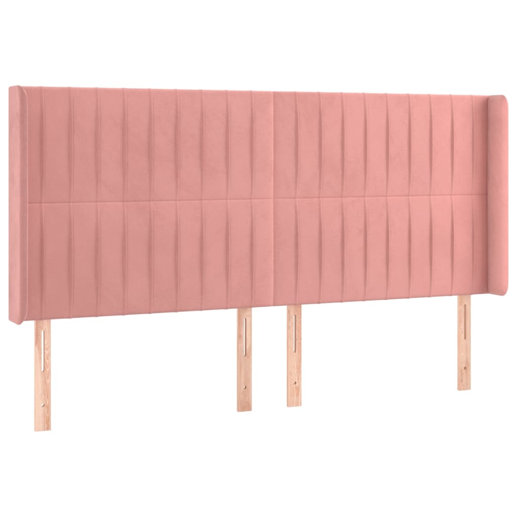 Vidaxl cabecero con orejas de terciopelo rosa 203x16x118/128 cm