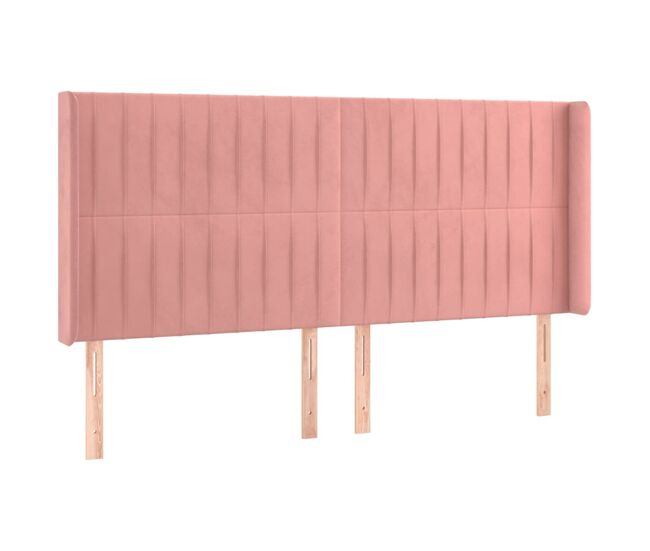 Vidaxl cabecero con orejas de terciopelo rosa 203x16x118/128 cm