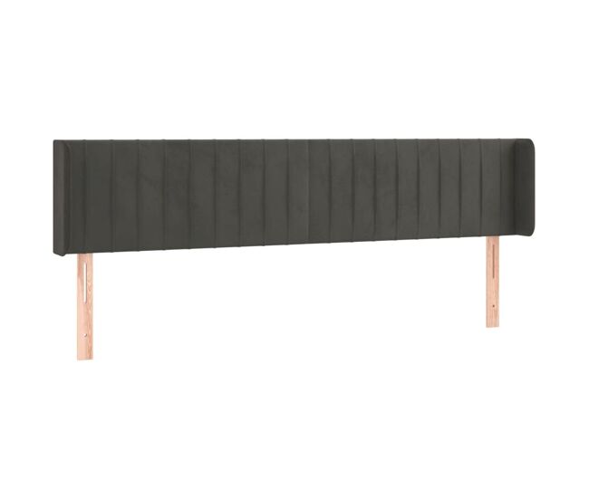 Vidaxl cabecero de terciopelo gris oscuro 203x16x78/88 cm