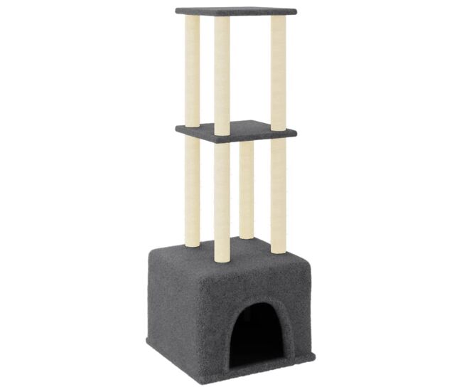 Vidaxl rascador para gatos con postes de sisal gris oscuro 133,5 cm
