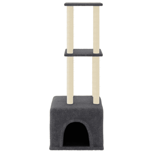 vidaXL Árvore gatos c postes arranhadores sisal 133,5 cm cinza-escuro vidaXL Árvore gatos c postes arranhadores sisal 133,5 cm cinza-escuro
