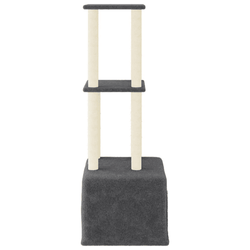 vidaXL Árvore gatos c postes arranhadores sisal 133,5 cm cinza-escuro vidaXL Árvore gatos c postes arranhadores sisal 133,5 cm cinza-escuro