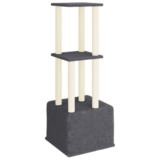 vidaXL Árvore gatos c postes arranhadores sisal 133,5 cm cinza-escuro vidaXL Árvore gatos c postes arranhadores sisal 133,5 cm cinza-escuro