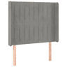 vidaXL Cabeceira cama c abas veludo 103x16x118128 cm cinzento-claro