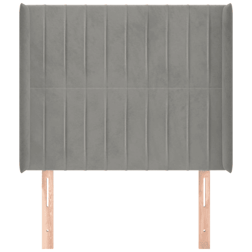 vidaXL Cabeceira cama c abas veludo 103x16x118128 cm cinzento-claro vidaXL Cabeceira cama c abas veludo 103x16x118128 cm cinzento-claro