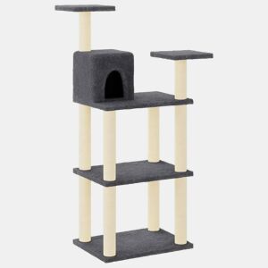 vidaXL Árvore p gatos postes arranhadores sisal 118,5 cm cinza-escuro