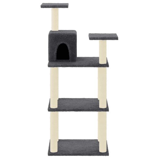 vidaXL Árvore p gatos postes arranhadores sisal 118,5 cm cinza-escuro vidaXL Árvore p gatos postes arranhadores sisal 118,5 cm cinza-escuro