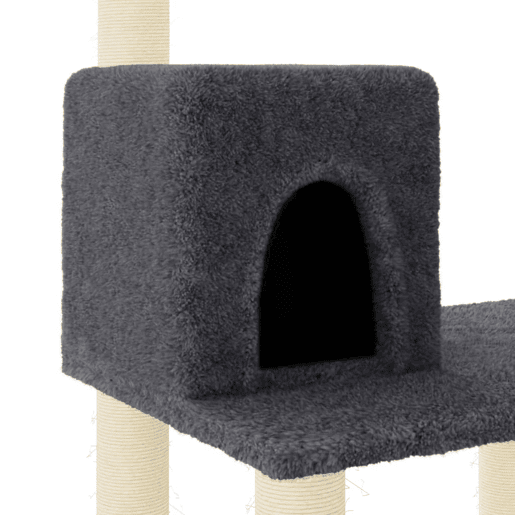 vidaXL Árvore p gatos postes arranhadores sisal 118,5 cm cinza-escuro vidaXL Árvore p gatos postes arranhadores sisal 118,5 cm cinza-escuro