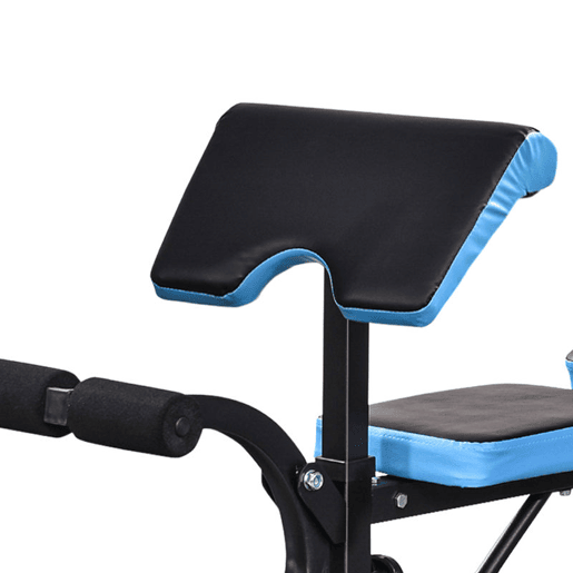 HOMCOM Banco de Musculação Multifuncional Banco de Pesos com Suporte para Barras e Encosto Ajustável para Treino Completo de Corpo em Casa Ginásio 155x56,5x120 cm Preto e Azul HOMCOM Banco de Musculação Multifuncional Banco de Pesos com Suporte para Barras e Encosto Ajustável para Treino Completo de Corpo em Casa Ginásio 155x56,5x120 cm Preto e Azul