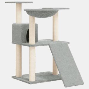 vidaXL Árvore p gatos c postes arranhadores sisal 83 cm cinza-claro
