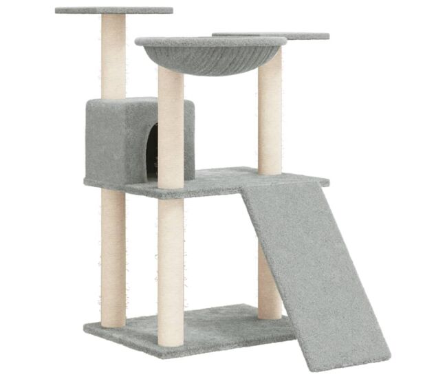 Vidaxl rascador para gatos con postes de sisal gris claro 83 cm