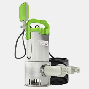 Outsunny Bomba de Águas 1100W Bomba Submersível de Águas Residuais com Capacidade de 18000 lh Interruptor de Flutuador e Conector Universal para Drenagem de Piscinas Tanques Banheiras 16x15x40 cm Prata