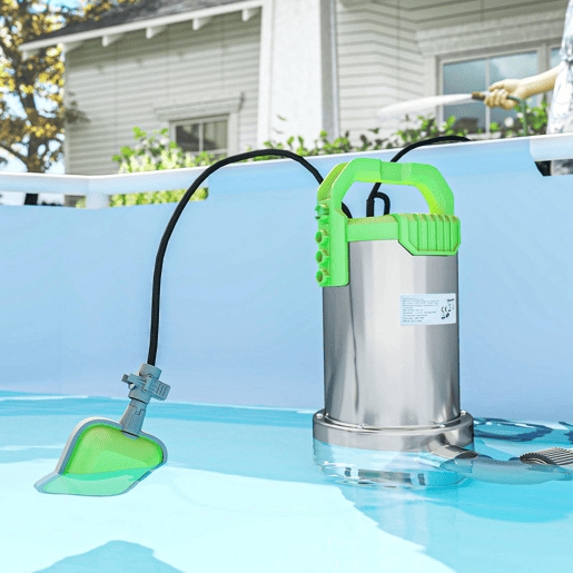 Outsunny Bomba de Águas 1100W Bomba Submersível de Águas Residuais com Capacidade de 18000 lh Interruptor de Flutuador e Conector Universal para Drenagem de Piscinas Tanques Banheiras 16x15x40 cm Prata