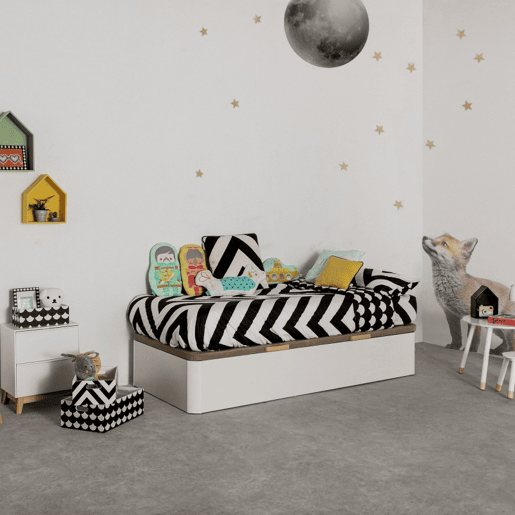 Cama sommier elevável lateral aglomerado branco 105x90cm