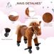 Caballito Infantil Felpa, Metal HOMCOM Caballito Infantil Felpa, Metal HOMCOM Marrón