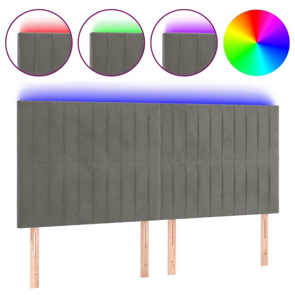 Cabecero Con Led 180 Gris Claro