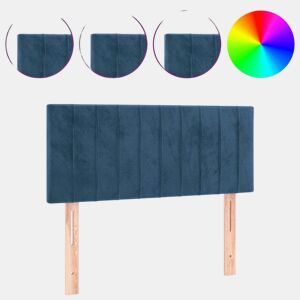 vidaXL Cabeceira de cama c luzes LED veludo 100x5x7888cm azul-escuro