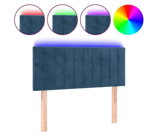 Vidaxl cabecero con led de terciopelo azul 100x5x78/88 cm