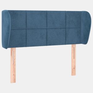 vidaXL Cabeceira de cama c abas veludo 103x23x7888cm azul-escuro