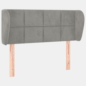 vidaXL Cabeceira de cama c abas veludo 93x23x7888 cm cinzento-claro
