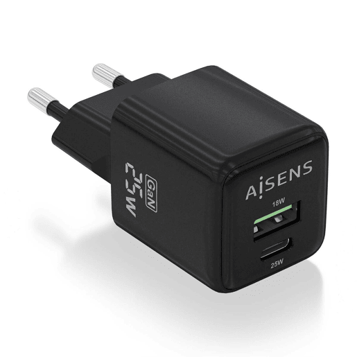 Carregador de Parede Aisens ASCH-25W2P015-BK Preto 25 W (1 Unidade)