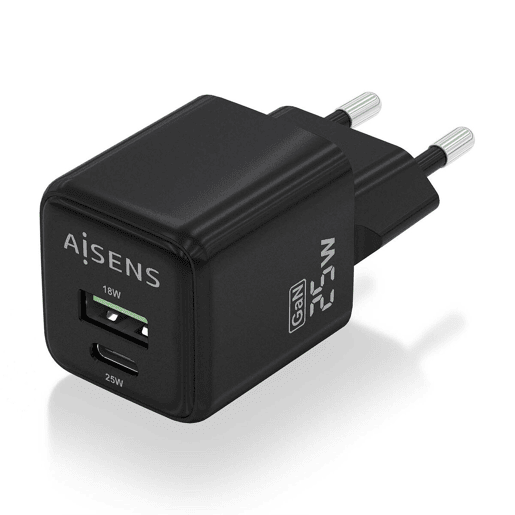 Carregador de Parede Aisens ASCH-25W2P015-BK Preto 25 W (1 Unidade)