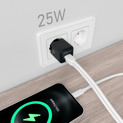 Carregador de Parede Aisens ASCH-25W2P015-BK Preto 25 W (1 Unidade)