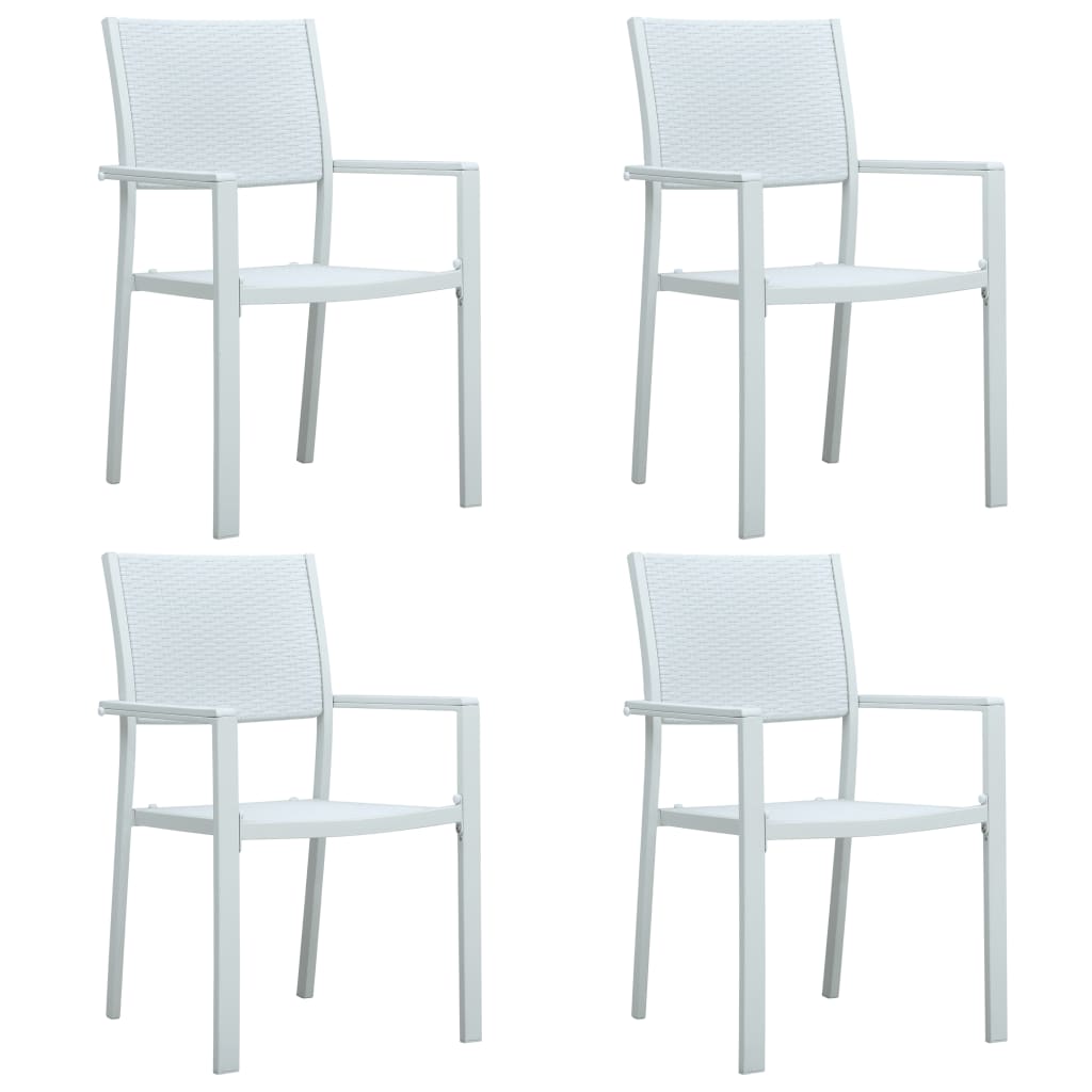 vidaxl sillas de jardin 4 unidades plastico con aspecto ratan blanco