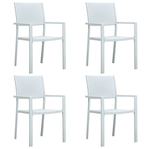 vidaXL Cadeiras jardim 4 pcs plástico branco aspeto vime vidaXL Cadeiras jardim 4 pcs plástico branco aspeto vime
