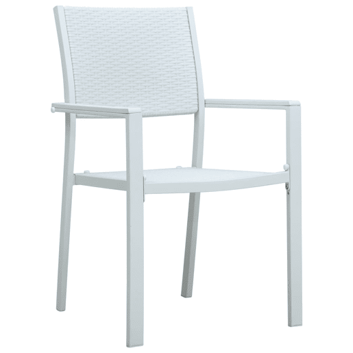 vidaXL Cadeiras jardim 4 pcs plástico branco aspeto vime vidaXL Cadeiras jardim 4 pcs plástico branco aspeto vime