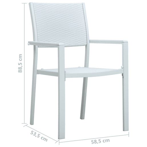 vidaXL Cadeiras jardim 4 pcs plástico branco aspeto vime vidaXL Cadeiras jardim 4 pcs plástico branco aspeto vime