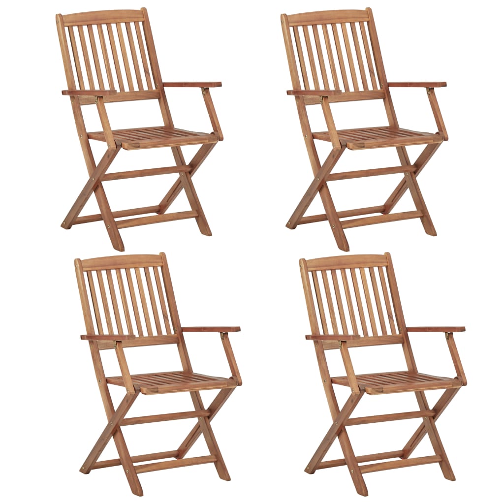 vidaxl sillas de jardin plegables 4 unidades madera maciza de acacia