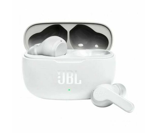 Auriculares bluetooth con micrófono jbl jblw200twswht blanco