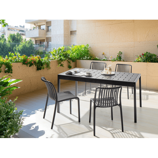 Mesa de refeição de jardim BARTICA 154 cm 84 cm Preto