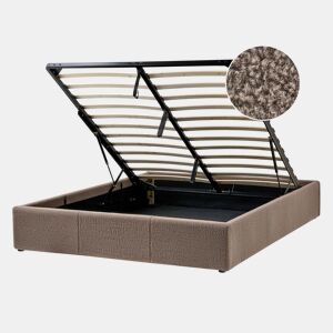 Cama baú sem cabeceira Bouclé DINAN 140 x 200 cm Taupe