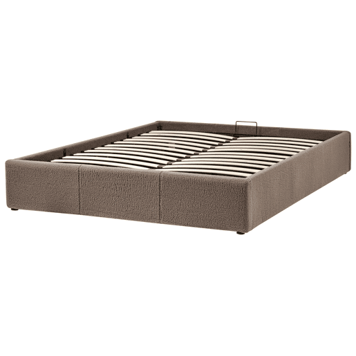 Cama baú sem cabeceira Bouclé DINAN 140 x 200 cm Taupe