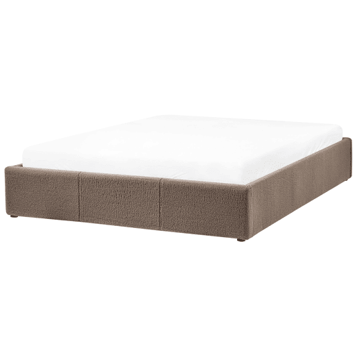 Cama baú sem cabeceira Bouclé DINAN 140 x 200 cm Taupe