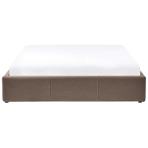 Cama baú sem cabeceira Bouclé DINAN 140 x 200 cm Taupe