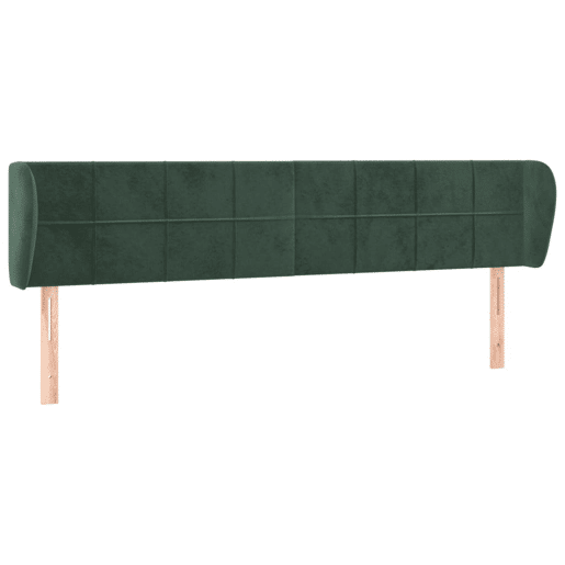 vidaXL Cabeceira de cama c abas veludo 203x23x7888cm verde-escuro vidaXL Cabeceira de cama c abas veludo 203x23x7888cm verde-escuro
