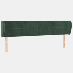 vidaXL Cabeceira de cama c abas veludo 203x23x7888cm verde-escuro