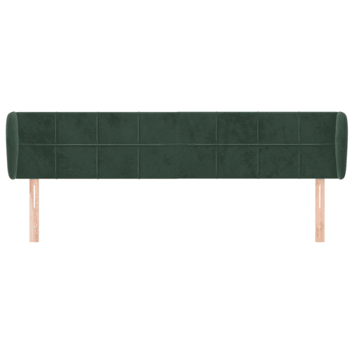 vidaXL Cabeceira de cama c abas veludo 203x23x7888cm verde-escuro vidaXL Cabeceira de cama c abas veludo 203x23x7888cm verde-escuro