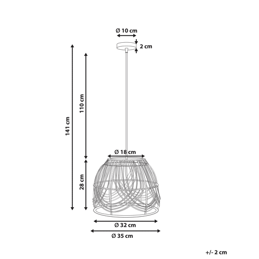 Candeeiro suspenso POSTRERO Rattan Natural Candeeiro suspenso POSTRERO Rattan Natural