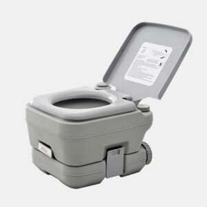 HOMCOM Sanita Portátil WC Portátil com 2 Depósitos de 10L Suporta até 200 kg Sanita para Exterior Campismo Caminhadas 36x42x30 cm Cinzento