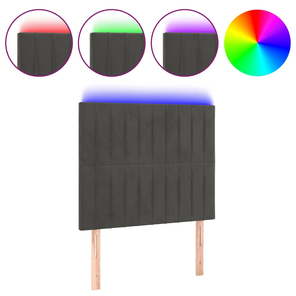 Cabecero Con Led 100 Gris Oscuro