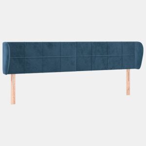 vidaXL Cabeceira de cama c abas veludo 183x23x7888cm azul-escuro
