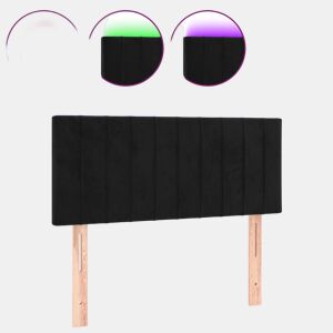 vidaXL Cabeceira de cama c luzes LED veludo 80x5x7888 cm preto